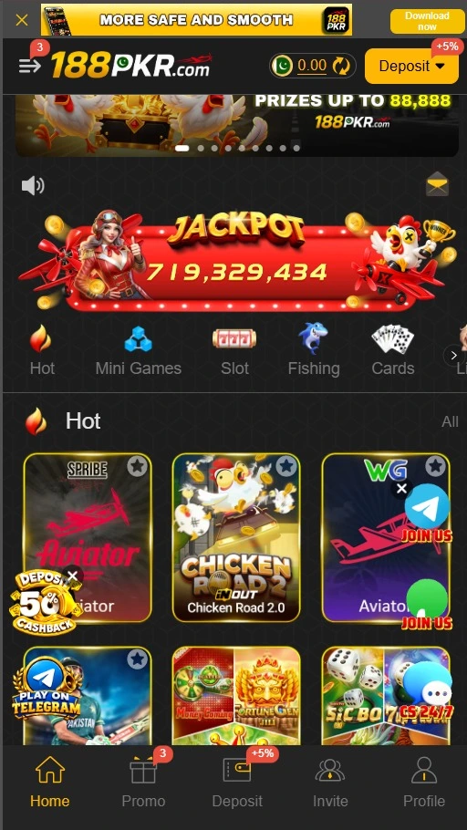 188PKR Game APK home screen