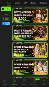 Jeeto999 Game APK invite and referral rewards screen