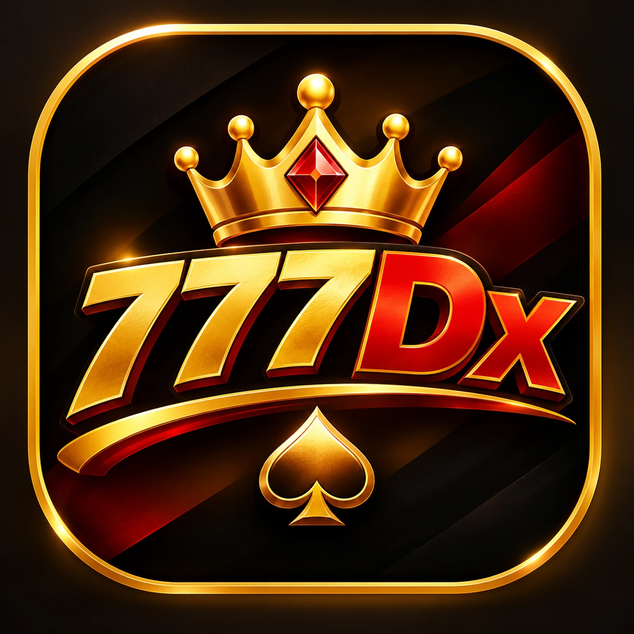 777DX Game APK logo with gold crown and spade